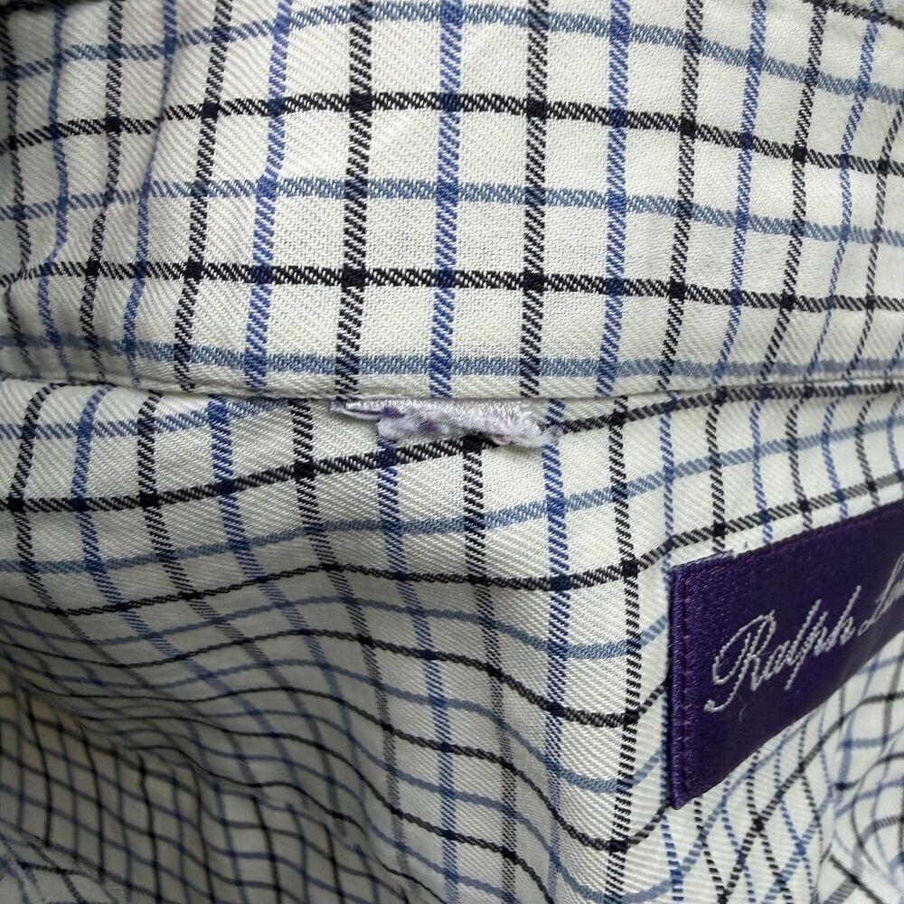 Ralph Lauren Shirt Mens 2XL White Purple Label Long Sleeve Button Up Dress - Picture 4 of 10